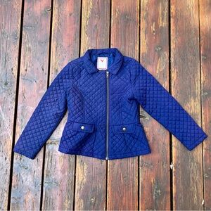 GYMBOREE BLUE QUILTED ZIP UP JACKET SIZE M 7-8
